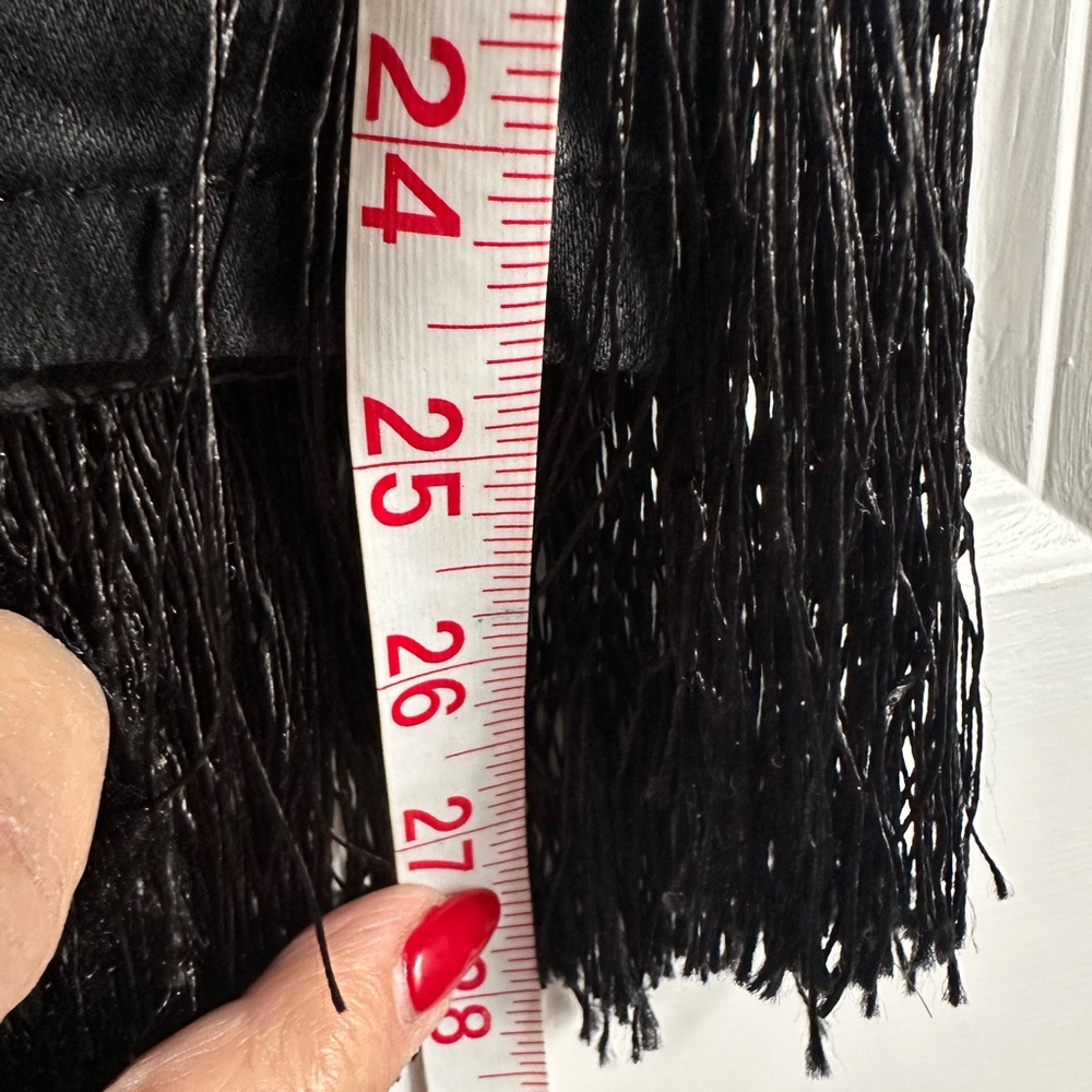 ELOQUII Women’s Black Denim Double Tiered Fringed Jeans Size 16 - Picture 5 of 7